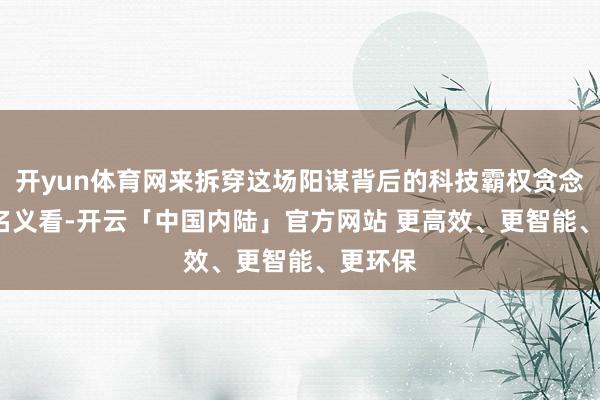 开yun体育网来拆穿这场阳谋背后的科技霸权贪念！  从名义看-开云「中国内陆」官方网站 更高效、更智能、更环保